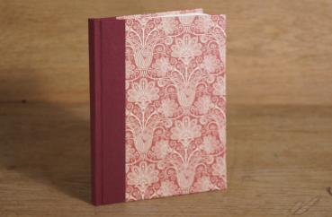 Notizbuch rot filigranes  Muster Jugendstil